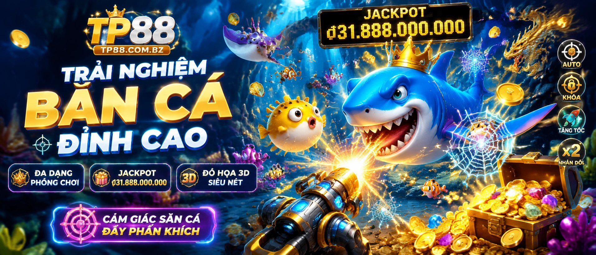 Bắn Cá đa người chơi trong sảnh arcade